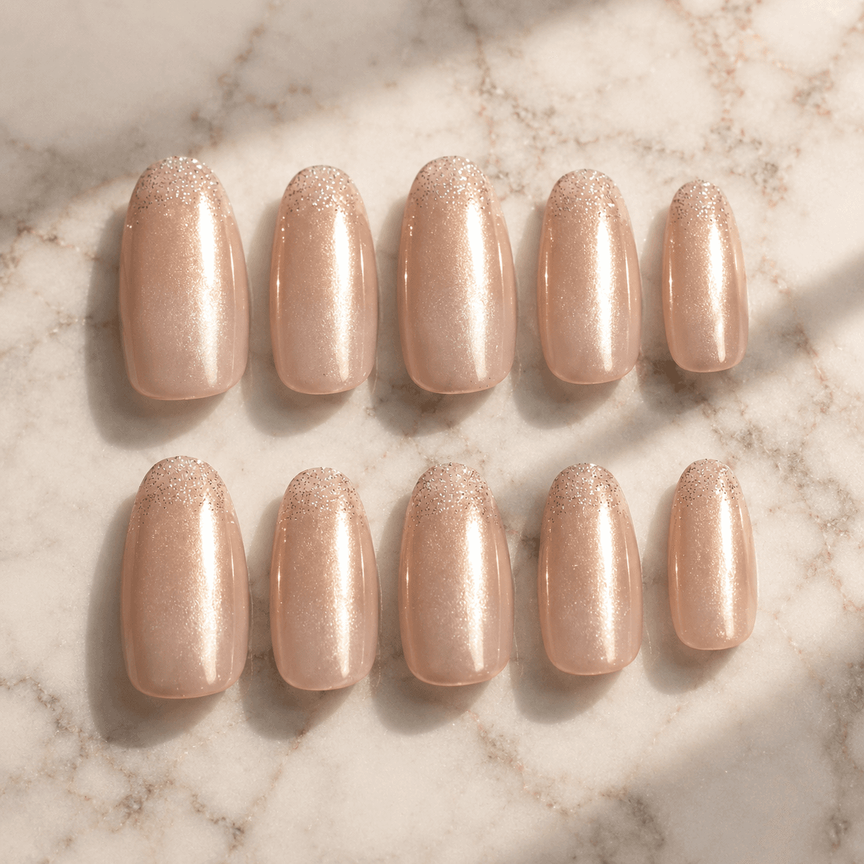 Milk Tea Glitter Tip